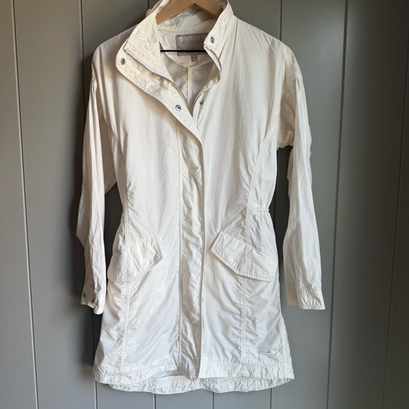 Athleta White Cotton Long Sleeve Mock Neck Full Zip Vista Windbreaker Jacket XXS - Picture 3 of 16